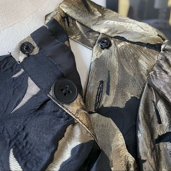 Ashro Larhonda Wardrober 3 Pc Peplum Jacket Skirt Pants Gold Black 12 - Picture 6 of 15